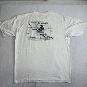 Crazy Shirts 401K Stocks Dow Jones Parody White SS Shirt Men's XL Stain‎